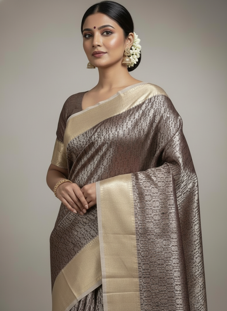 Semi silk Kanchipuram With Butta Design| AS-00130