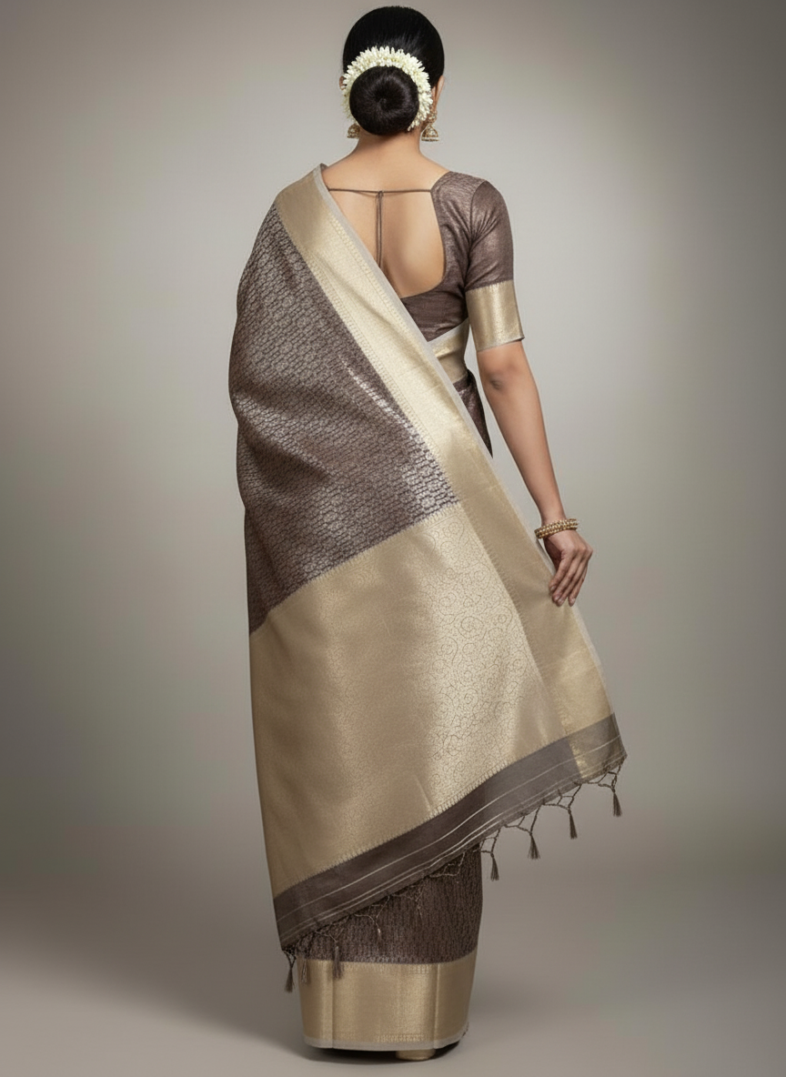 Semi silk Kanchipuram With Butta Design| AS-00130