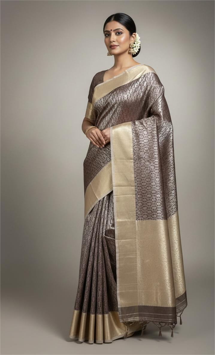 Semi silk Kanchipuram With Butta Design| AS-00130