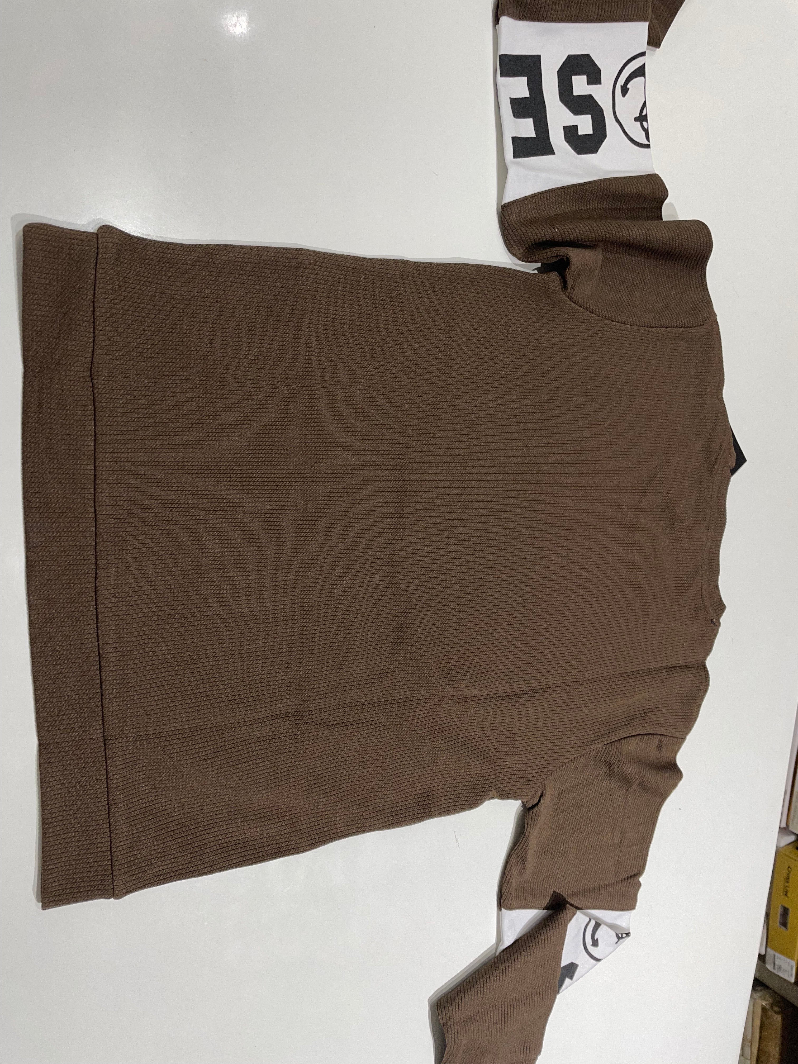 Boys' Brown Graphic Ribbed Sweatshirt 5086