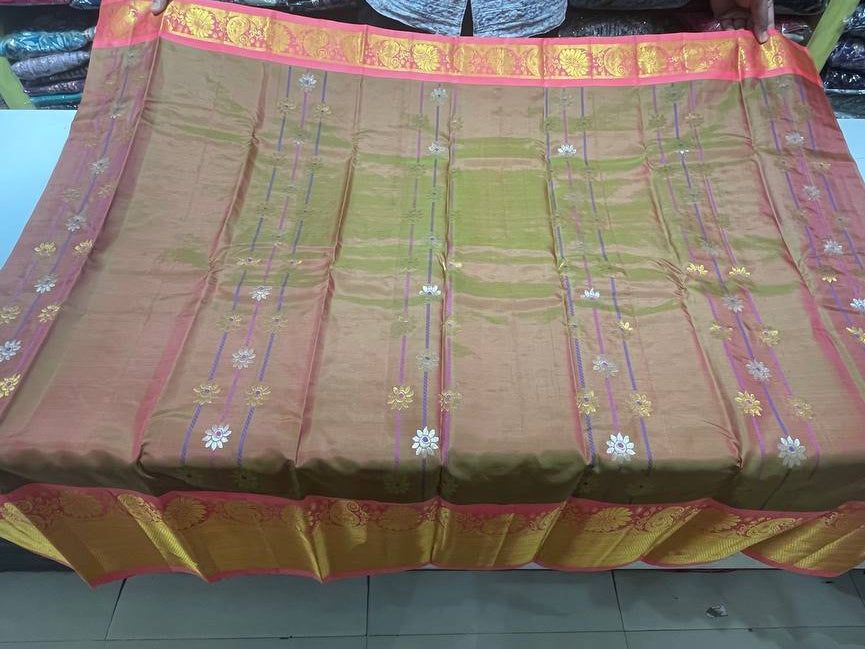 Parrot green Pure Kancheepuram Silk Saree |AS-0082