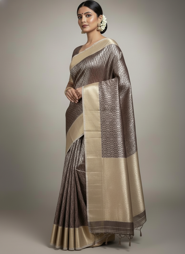 Semi silk Kanchipuram With Butta Design| AS-00130