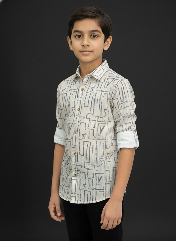 Boys' Essential Full Sleeve Cotton Shirt | 3158