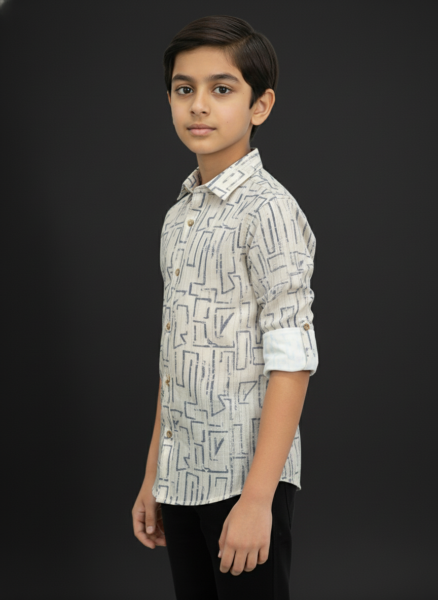 Boys' Essential Full Sleeve Cotton Shirt | 3158
