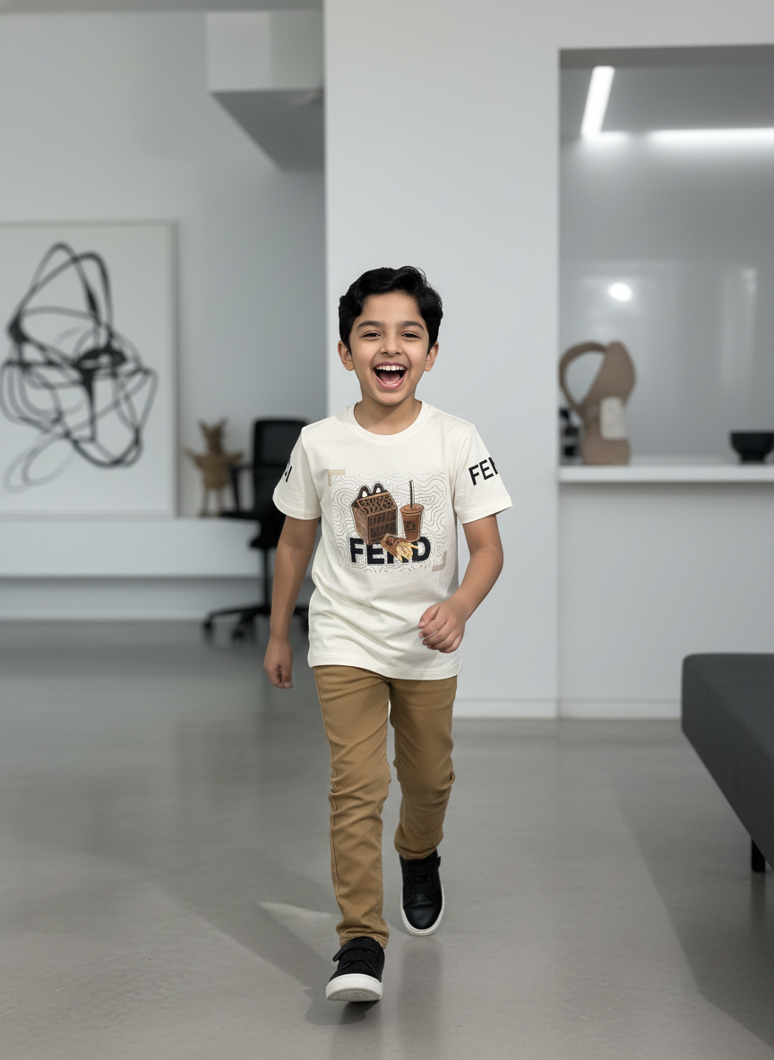 Boys' cream Graphic T-shirt | 1813