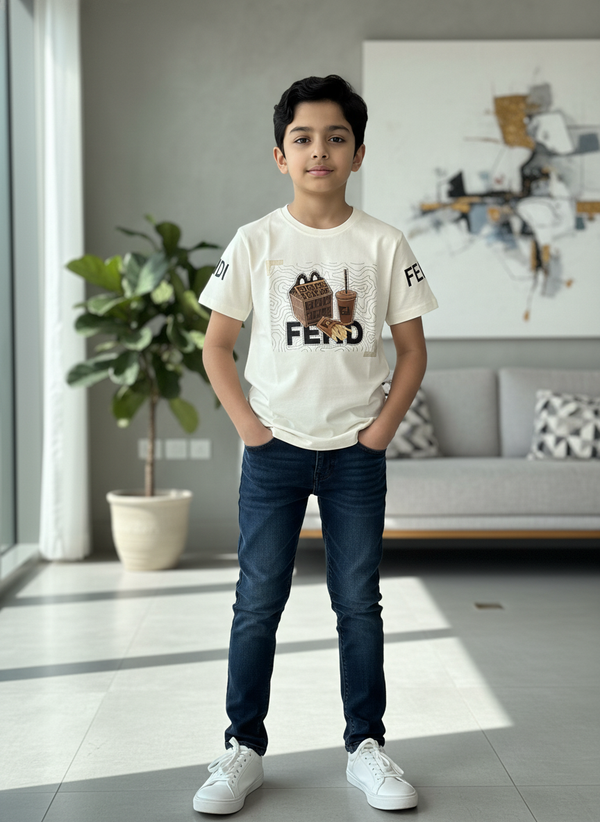Boys' cream Graphic T-shirt | 1813