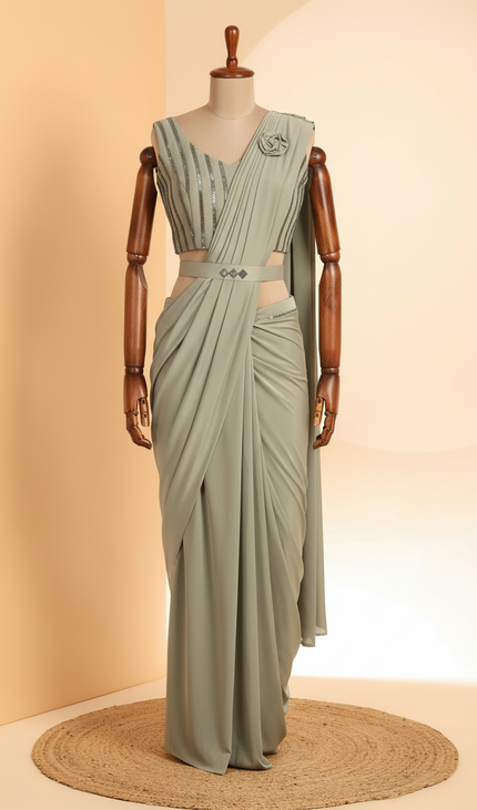 Ready to wear saree with stitched blouse