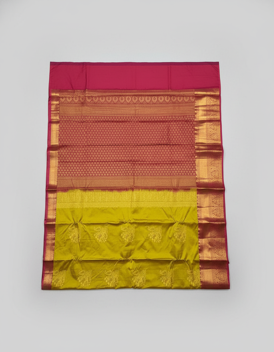 Famous orange Kanchipuram Semi Silk Saree| AS-009