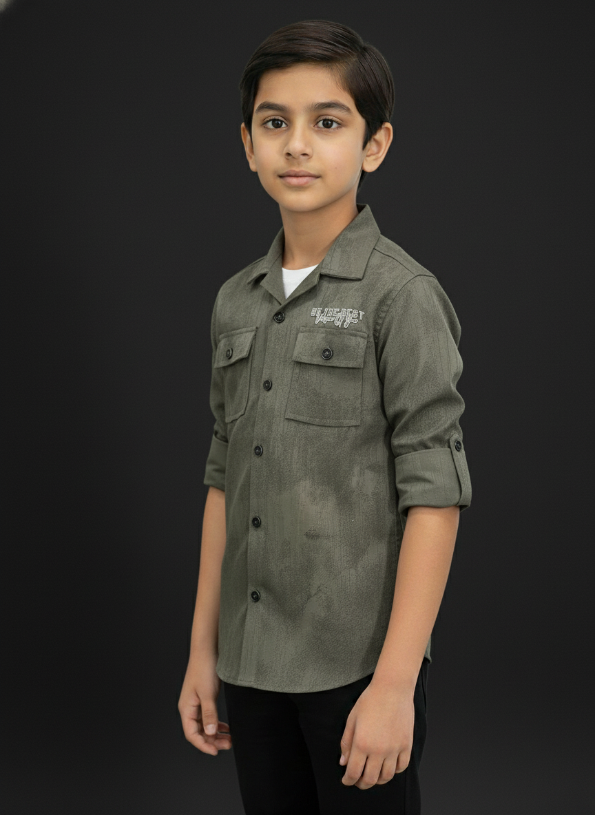 Kids Comfortable Long Sleeve Casual Shirt | 3111