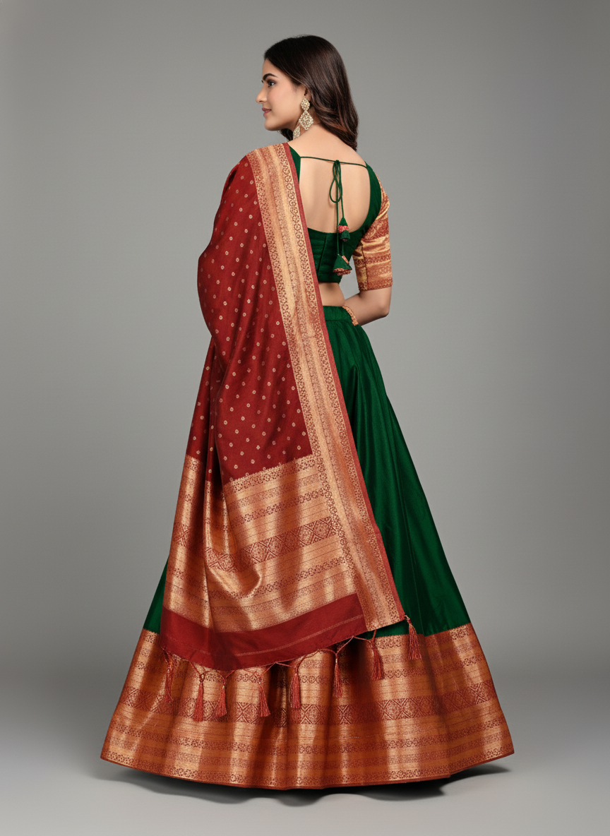 Women's  Silk Lehenga |  SEMI STICHED |5004