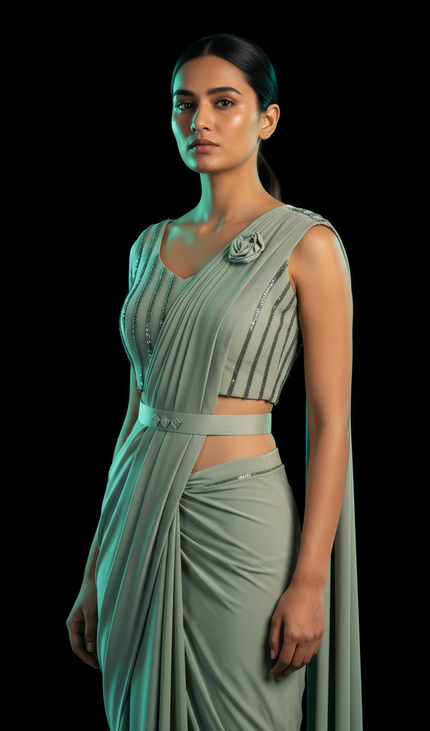 Ready to wear saree with stitched blouse