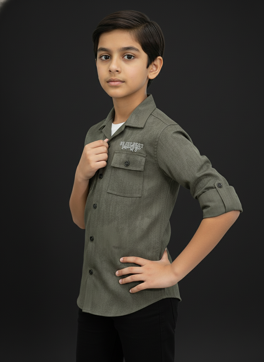 Kids Comfortable Long Sleeve Casual Shirt | 3111