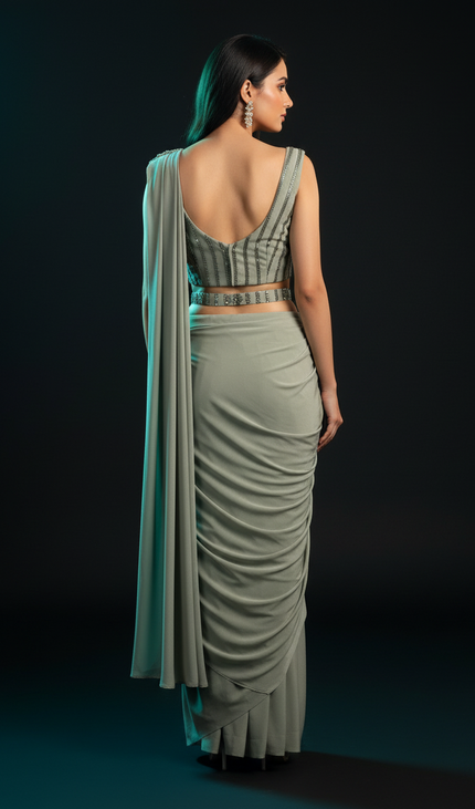 Ready to wear saree with stitched blouse