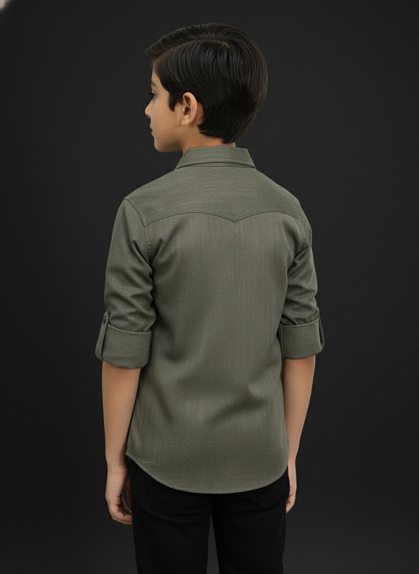 Kids Comfortable Long Sleeve Casual Shirt | 3111