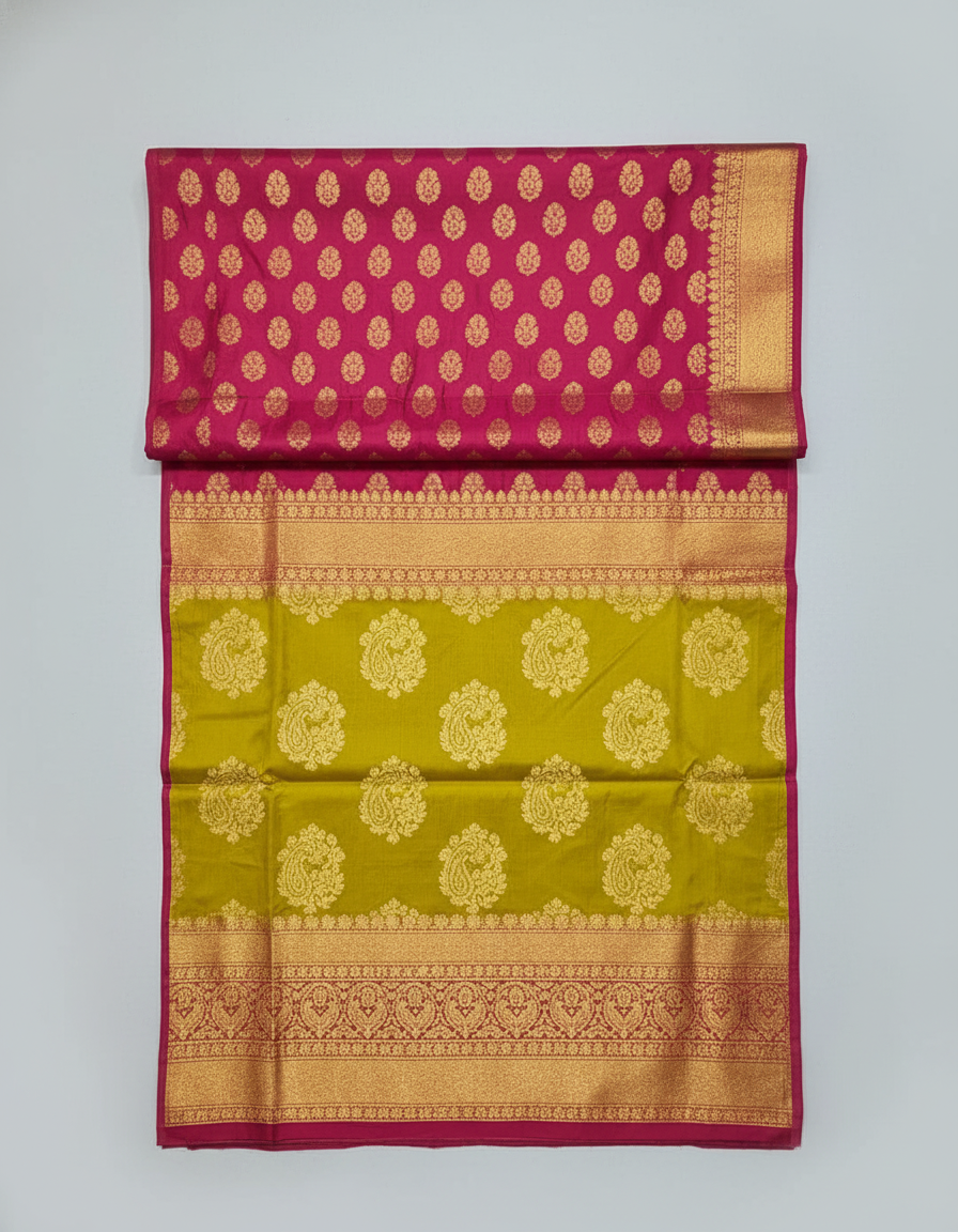 Famous orange Kanchipuram Semi Silk Saree| AS-009