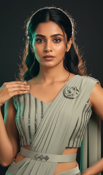 Ready to wear saree with stitched blouse