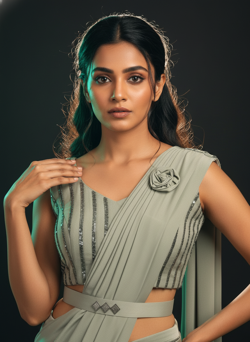 Light Green Ready to wear saree|02