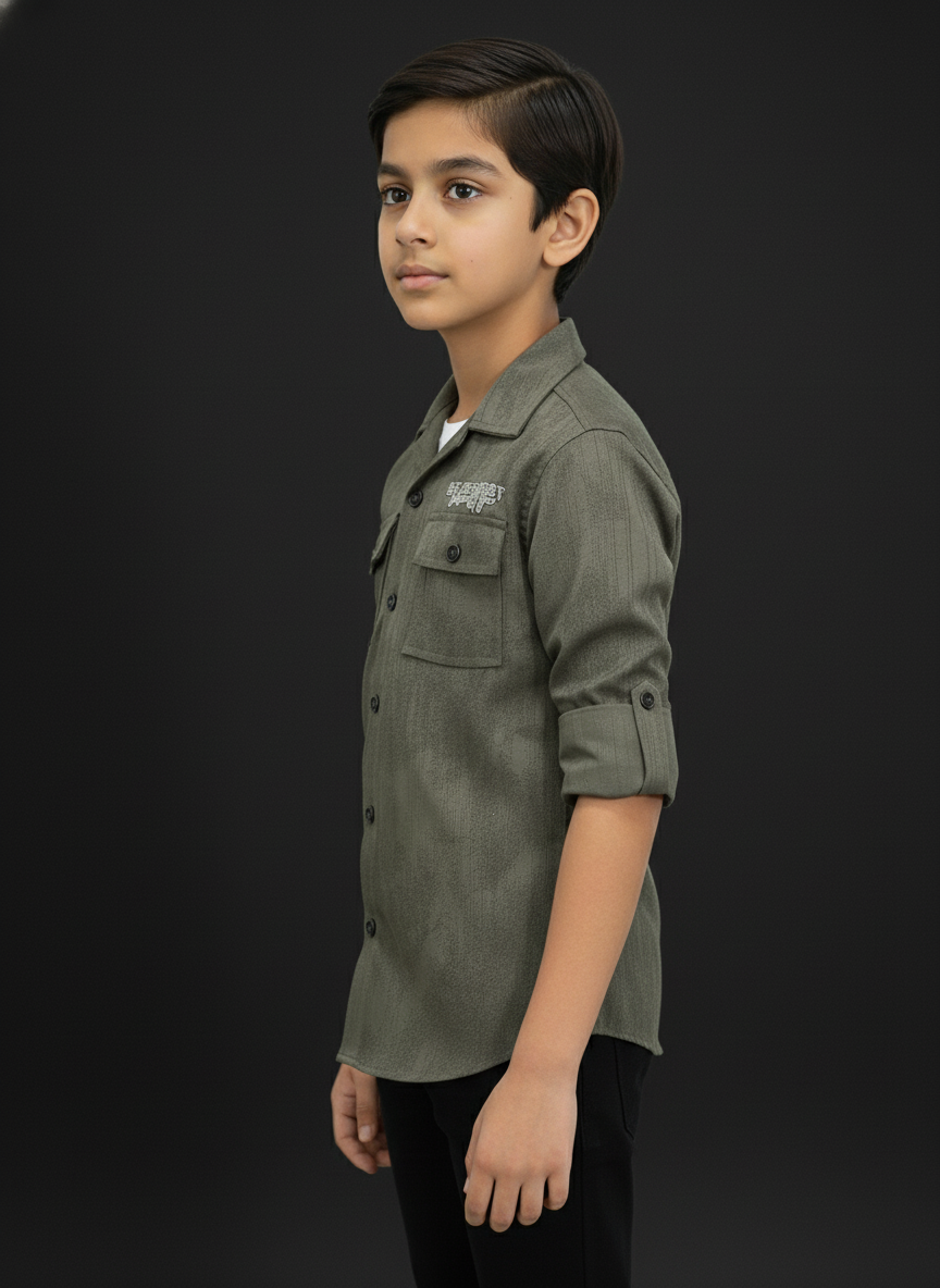 Kids Comfortable Long Sleeve Casual Shirt | 3111