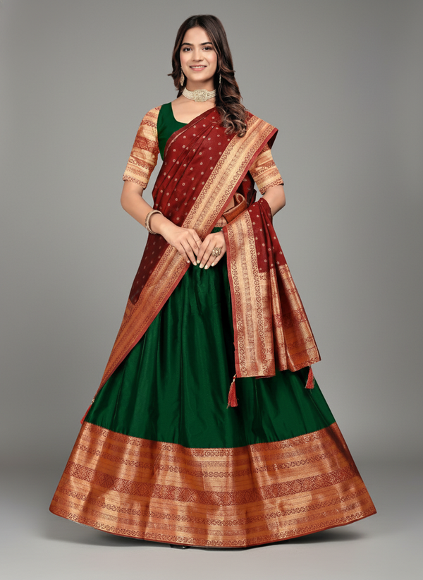 Women's  Silk Lehenga |  SEMI STICHED |5004