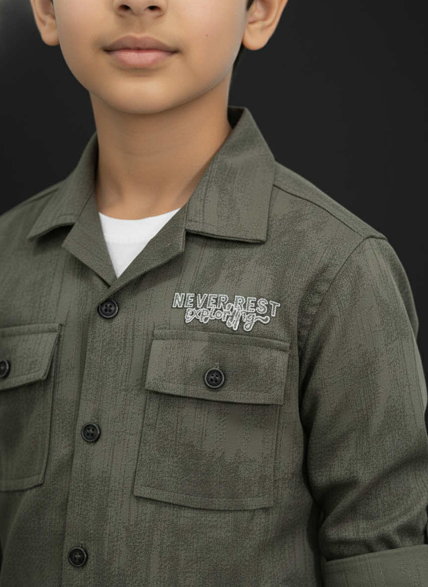 Kids Comfortable Long Sleeve Casual Shirt | 3111