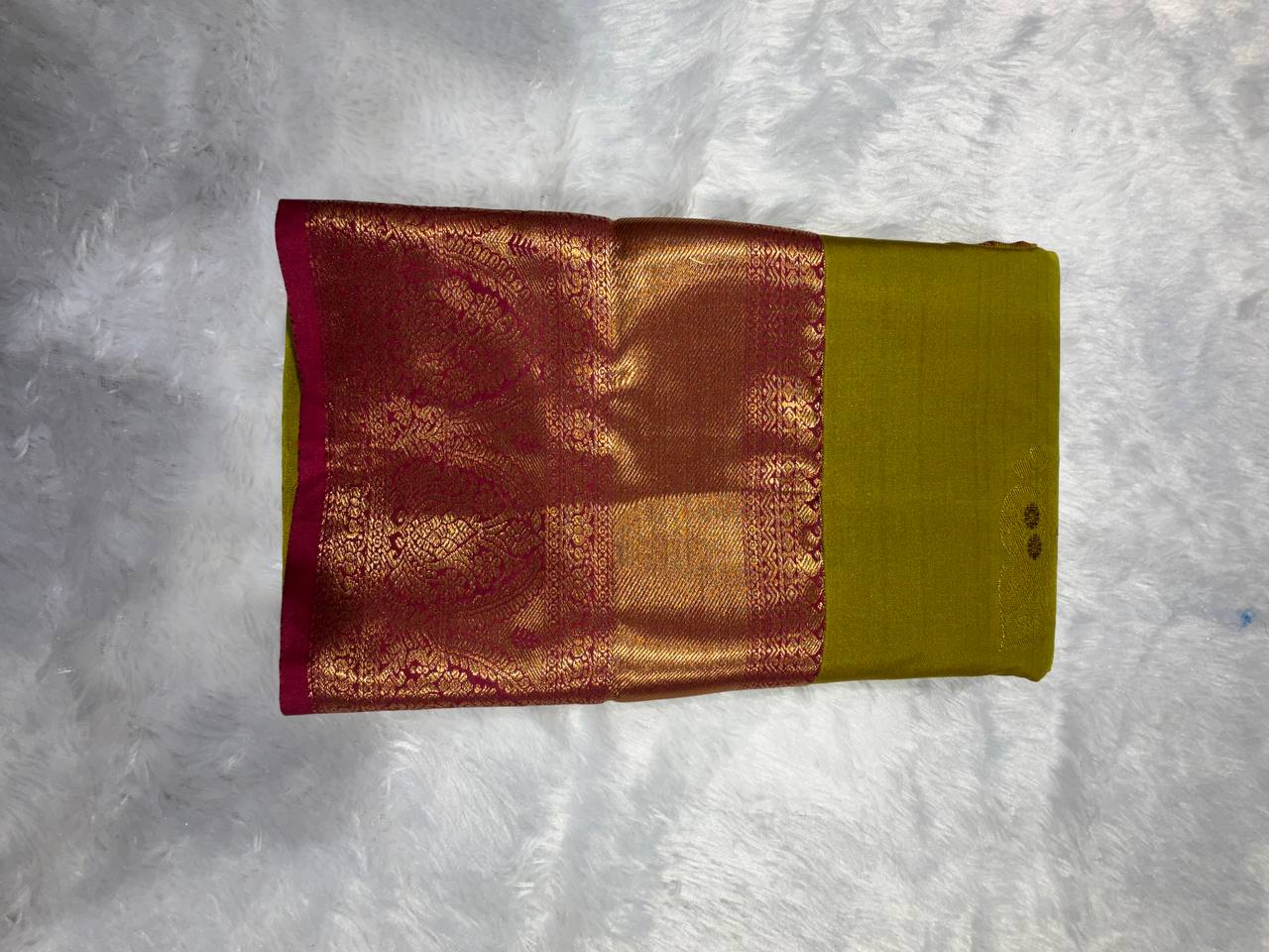 Famous orange Kanchipuram Semi Silk Saree| AS-009