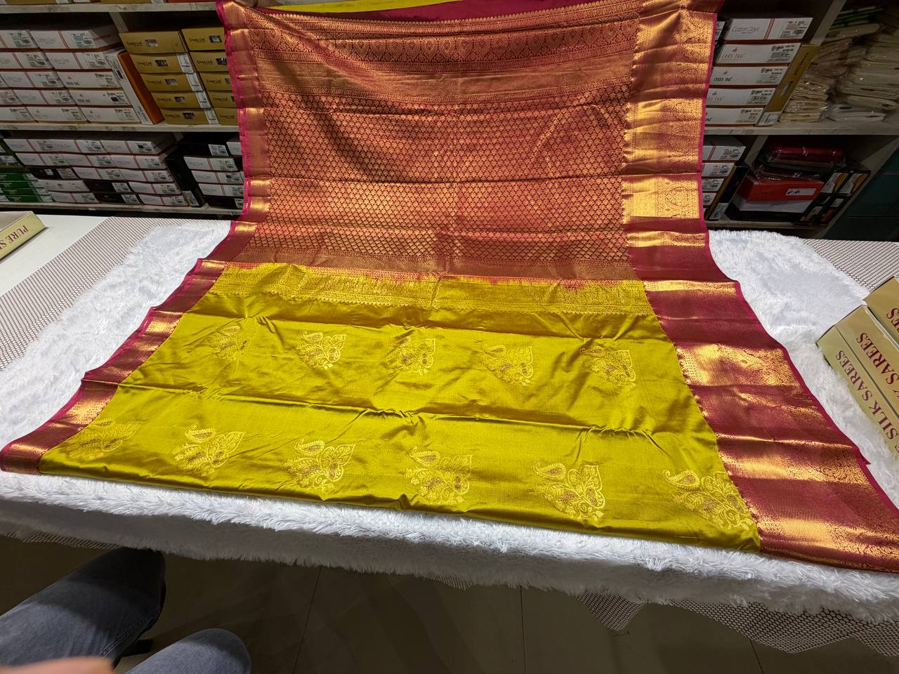 Famous orange Kanchipuram Semi Silk Saree| AS-009