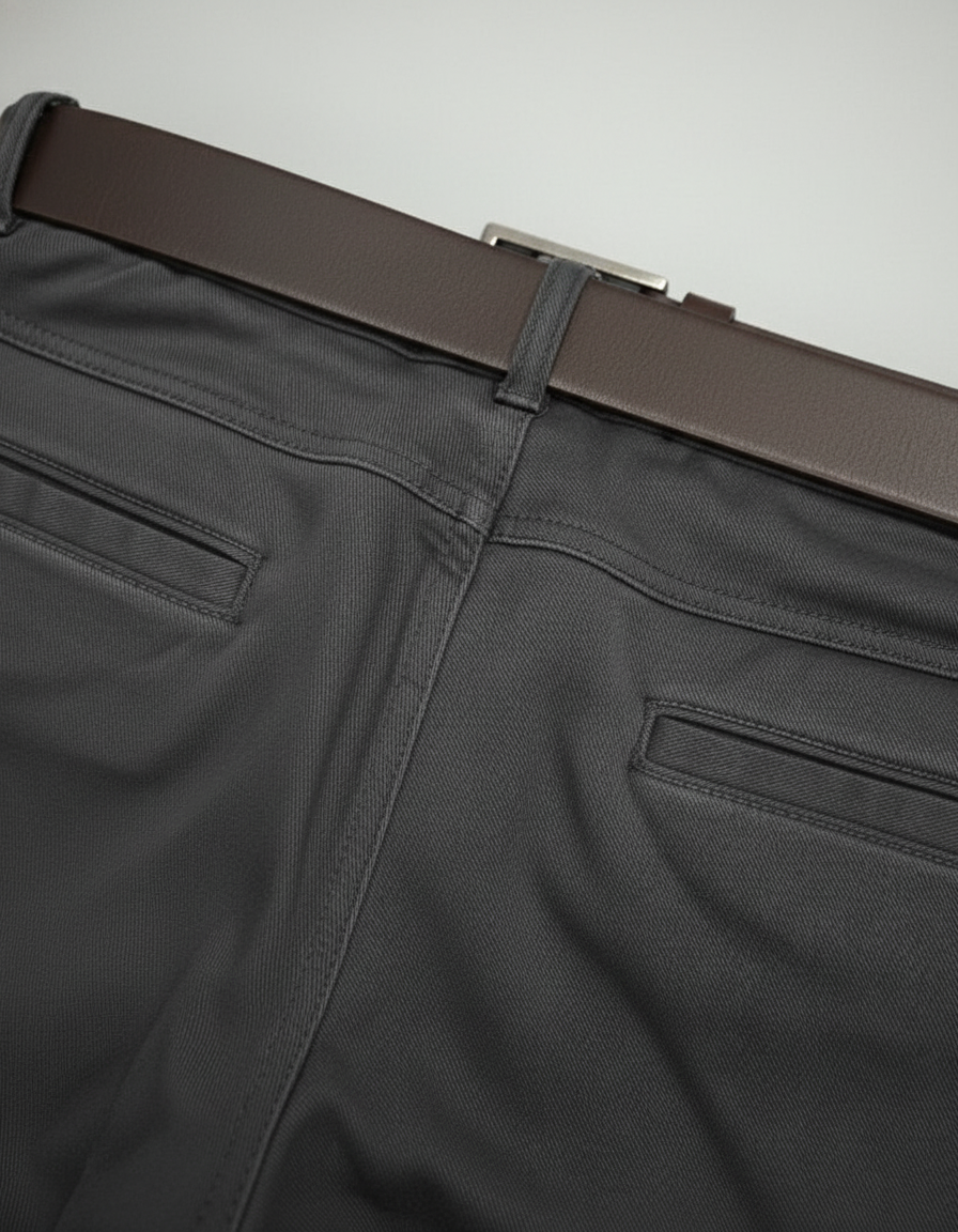 Little Man's Black Trousers with Adjustable Buckle Belt | 0540