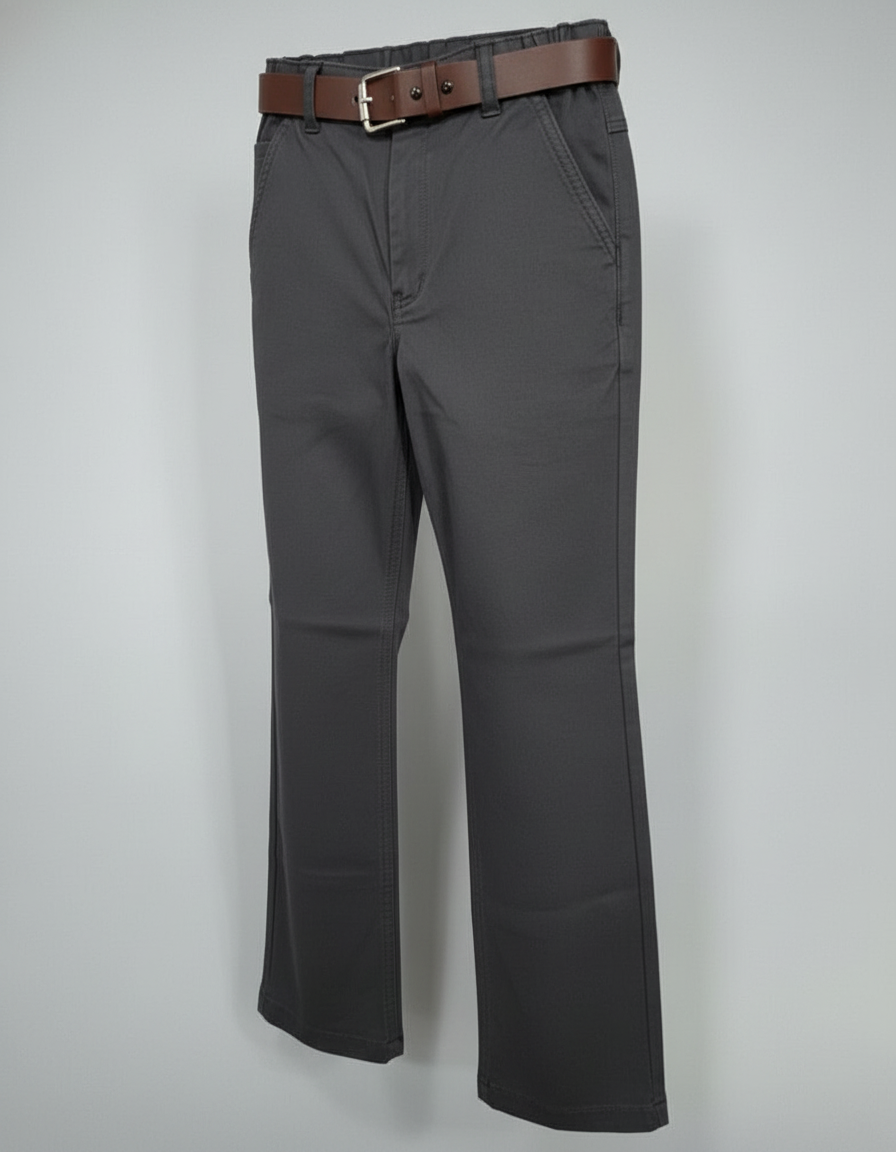 Little Man's Black Trousers with Adjustable Buckle Belt | 0540