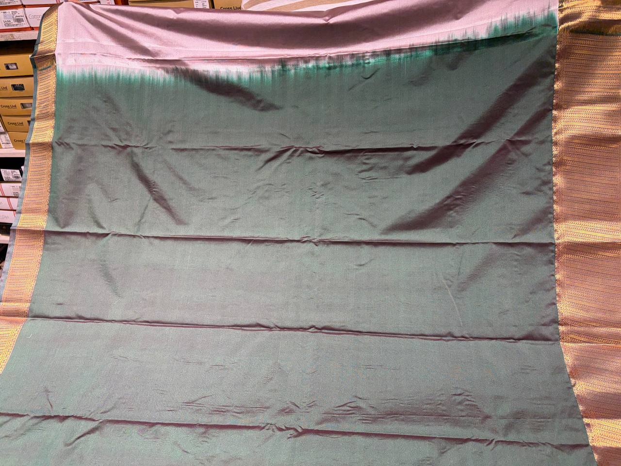 Grey Kanchipuram Semi Silk Saree With Butta Design | AS-006