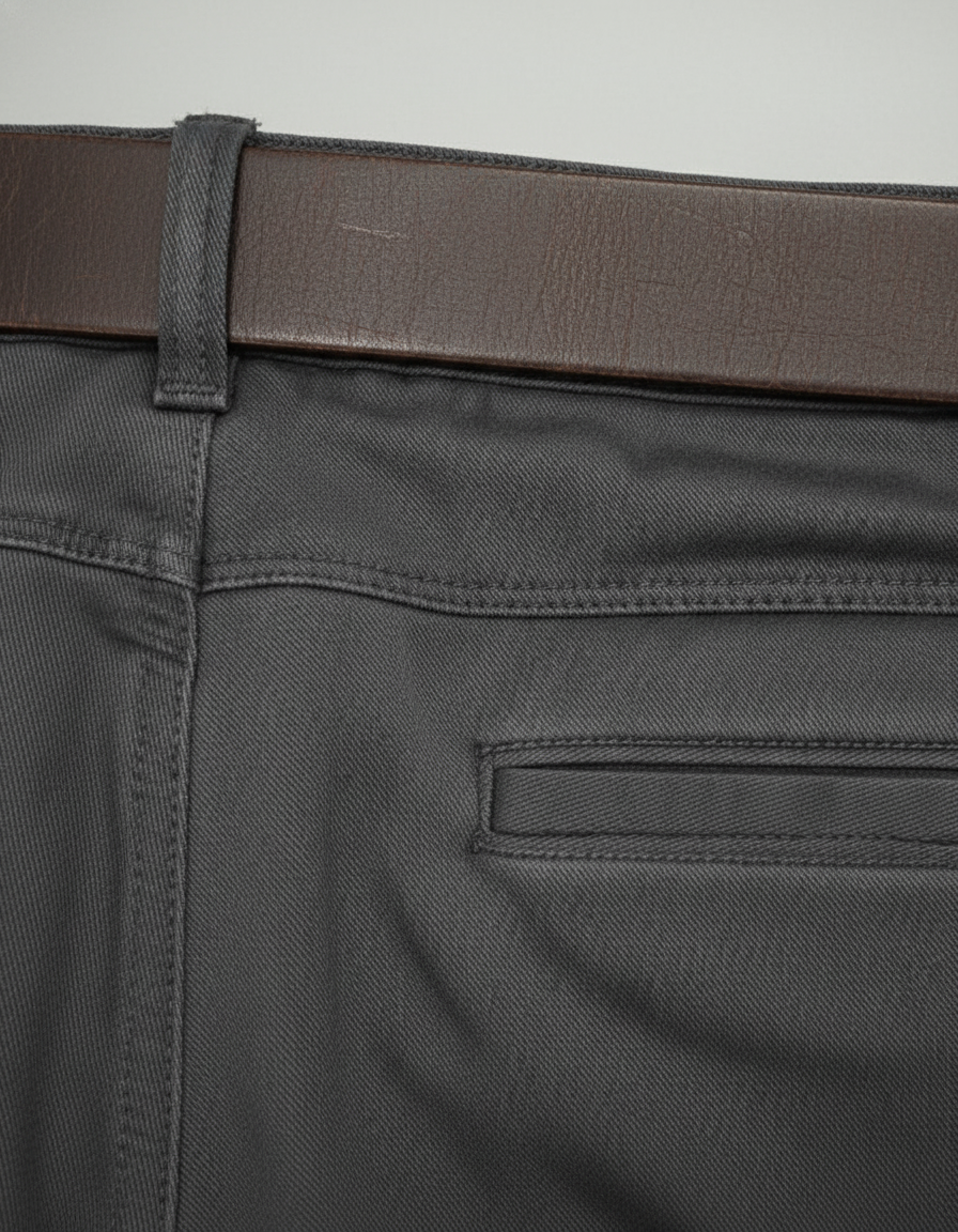 Little Man's Black Trousers with Adjustable Buckle Belt | 0540