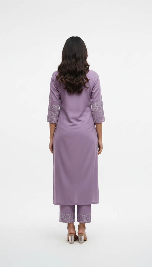 Light Lavender Vatican Silk Printed Co-Ord Set For Women|K1_3