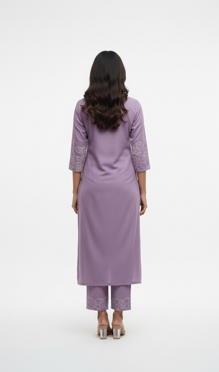 Light Lavender Vatican Silk Printed Co-Ord Set For Women|K1_3
