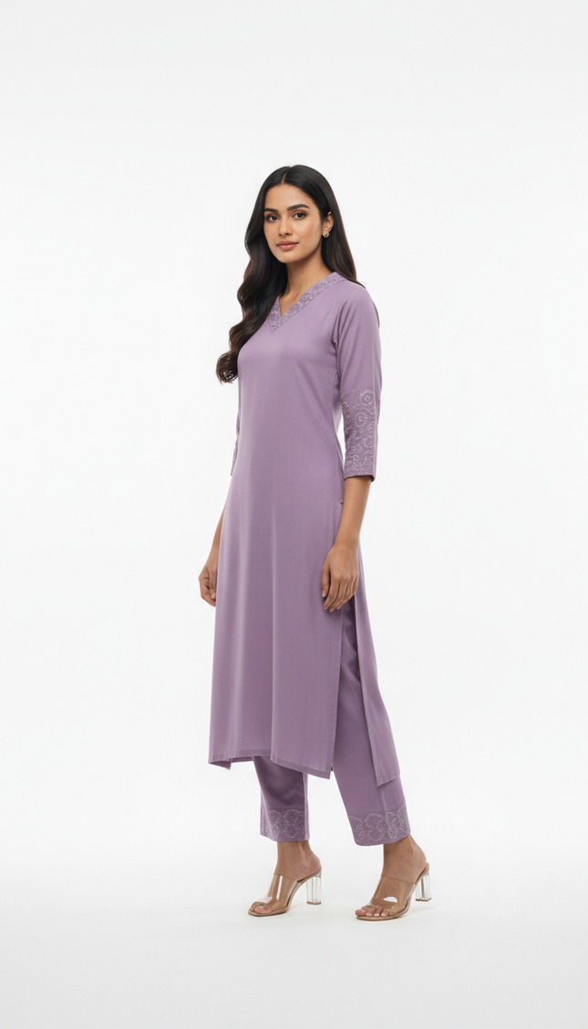 Light Lavender Vatican Silk Printed Co-Ord Set For Women|K1_3