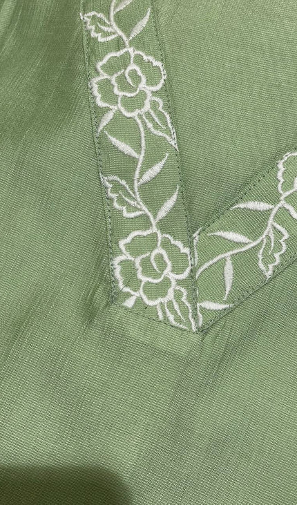 Light Green Vatican Silk Printed Co-Ord Set For Women|K1_1