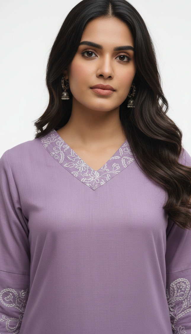 Light Lavender Vatican Silk Printed Co-Ord Set For Women|K1_3