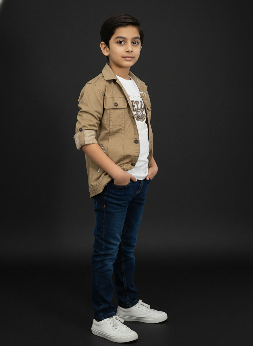 Comfortable Green and khaki Long Sleeve Casual Shirt | 3212