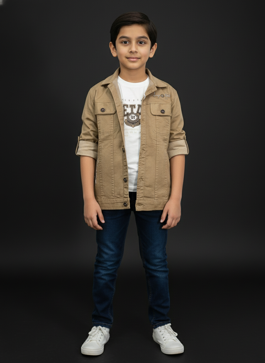 Comfortable Green and khaki Long Sleeve Casual Shirt | 3212