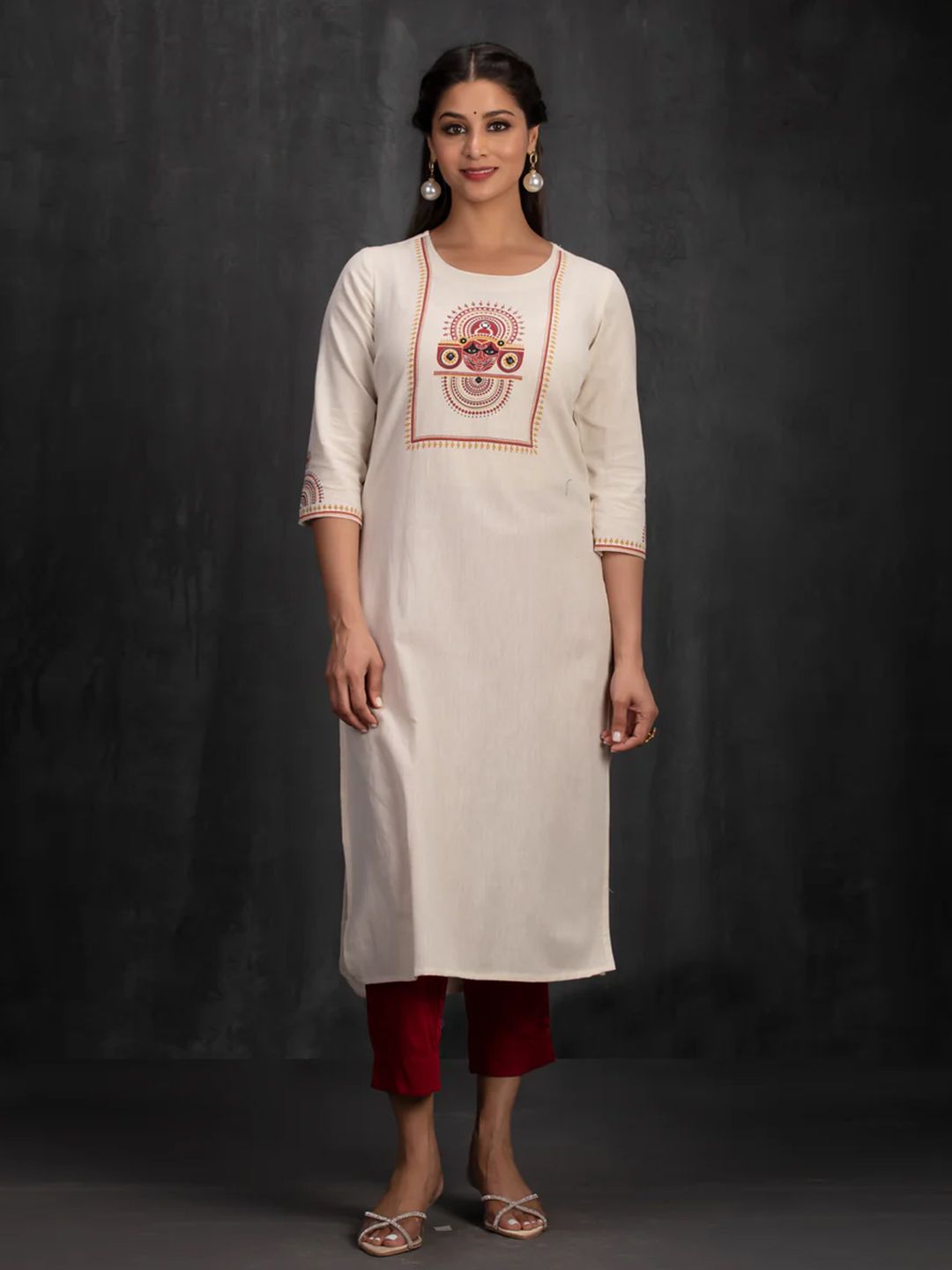 Off-White Theyyam Print Straight Kurta