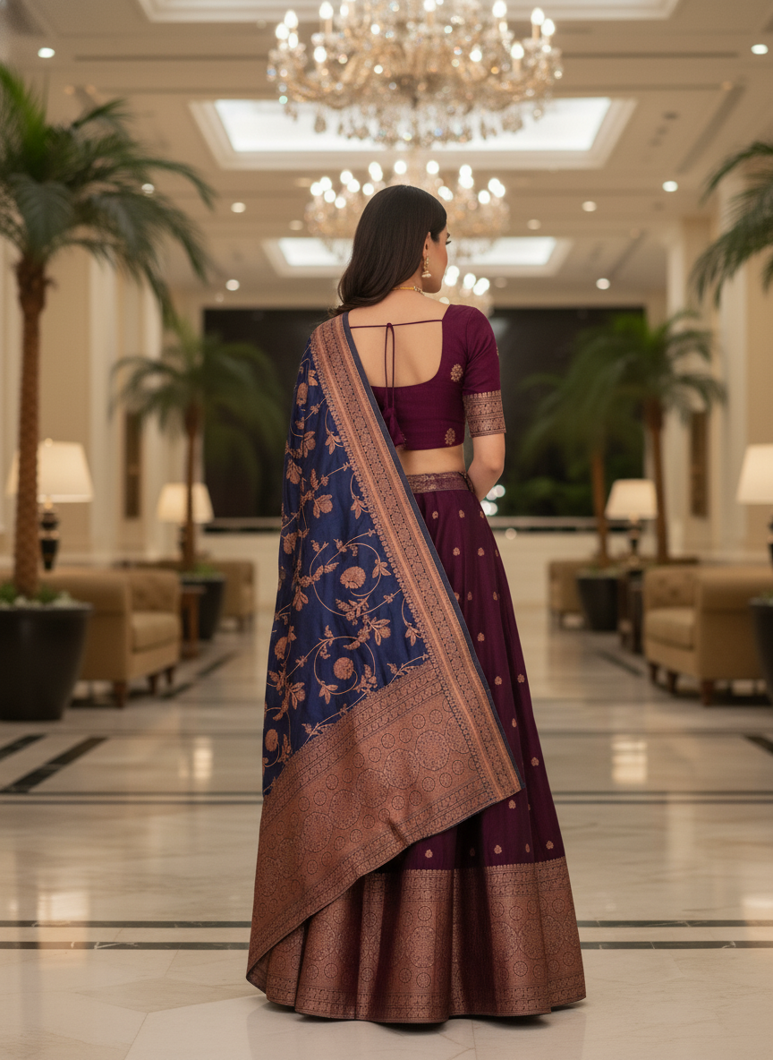 Women's Luxurious  Collection | Kanjivaram Style Lehenga| 6002