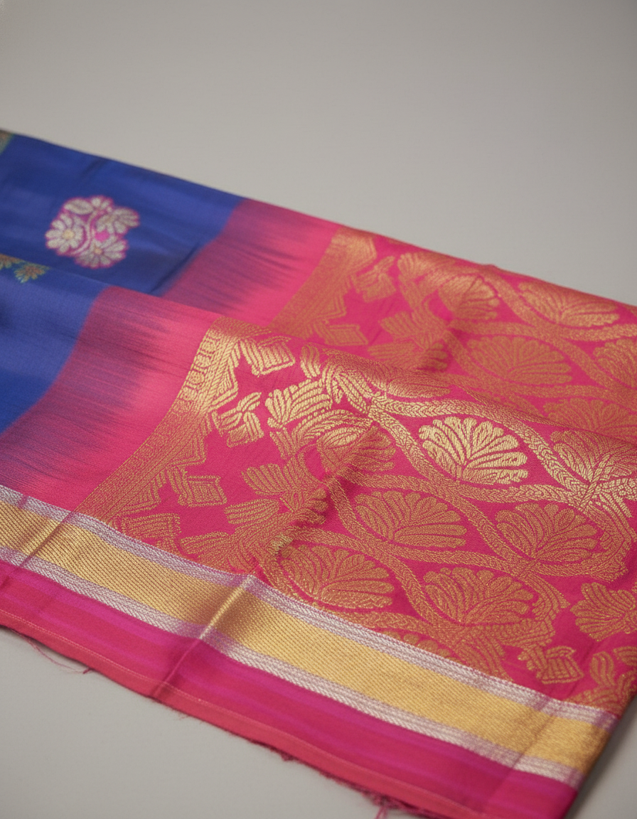Navy Pure Kancheepuram Silk Saree |AS-0063