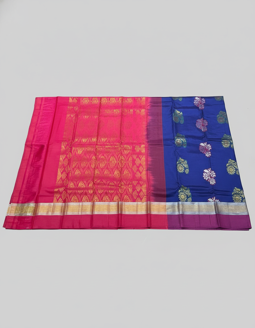 Navy Pure Kancheepuram Silk Saree |AS-0063