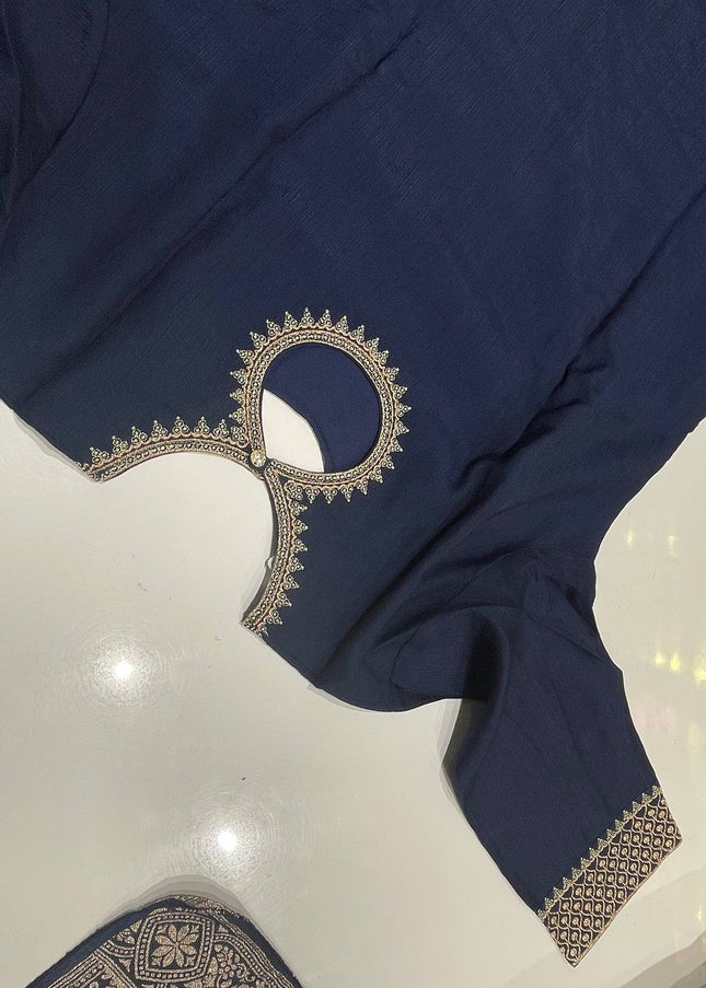 Navy Vatican Fabric Kurta Set For Women|K22_2