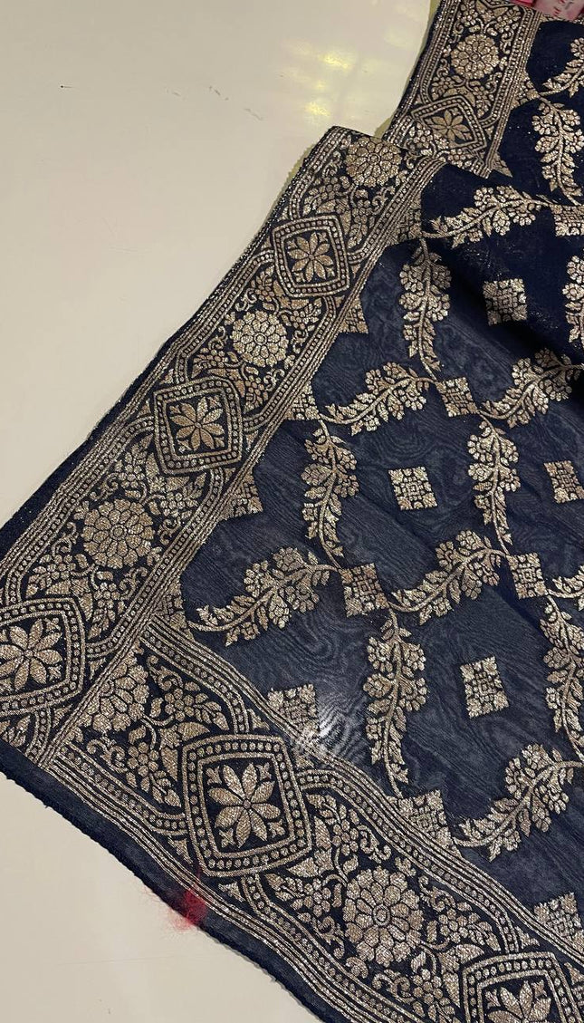 Navy Vatican Fabric Kurta Set For Women|K22_2
