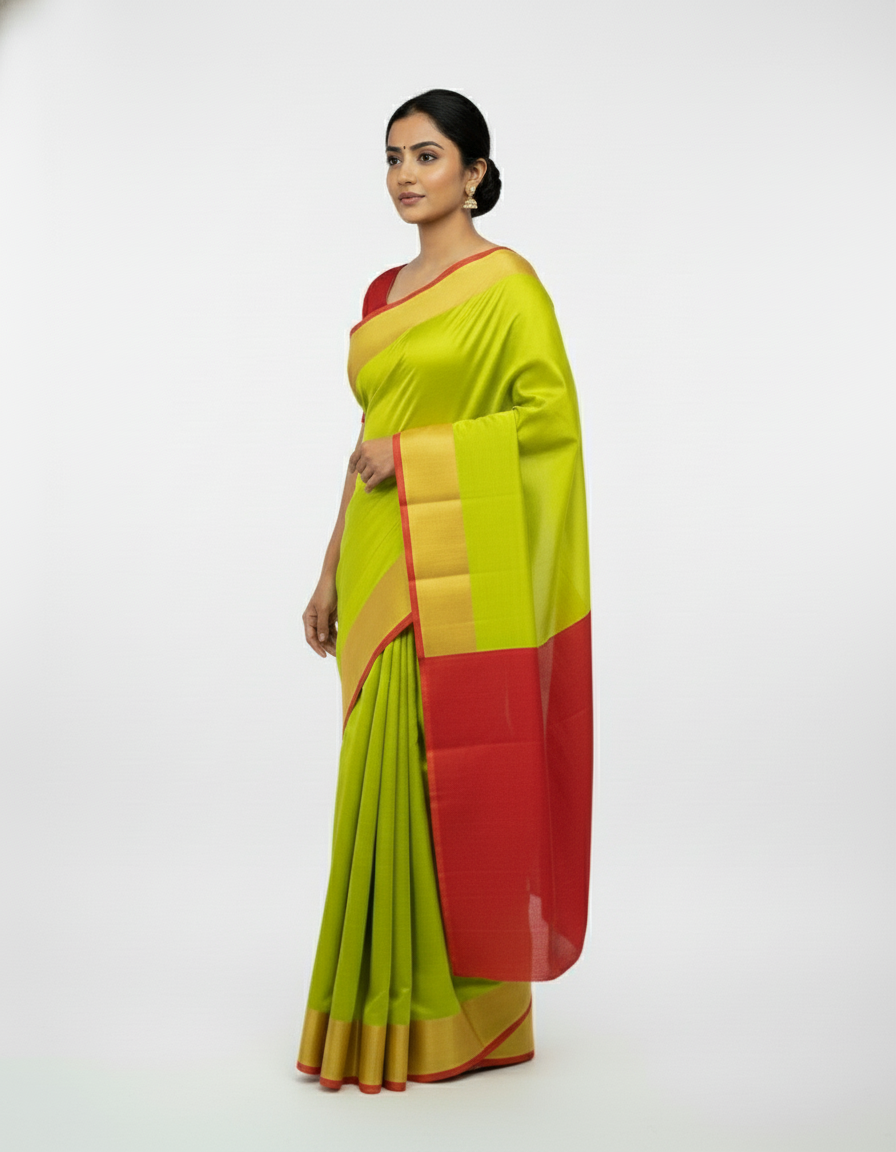 Pure Kancheepuram Silk Saree with Multi Zari  | AS-0057