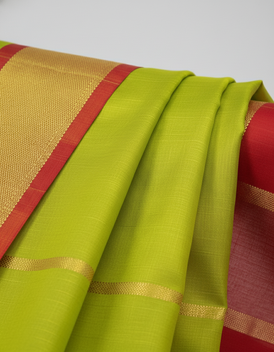 Pure Kancheepuram Silk Saree with Multi Zari  | AS-0057