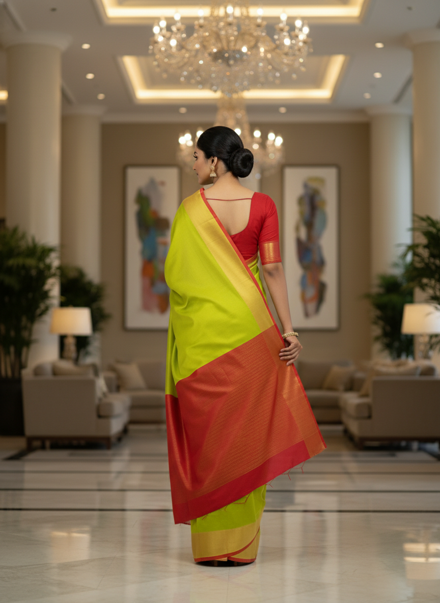 Pure Kancheepuram Silk Saree with Multi Zari  | AS-0057