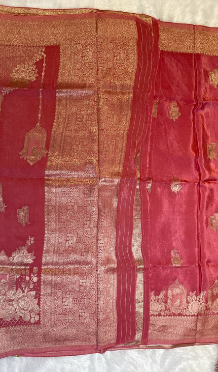 Peachcage design Crepe Silk Saree With Silver Zari Border|DS3