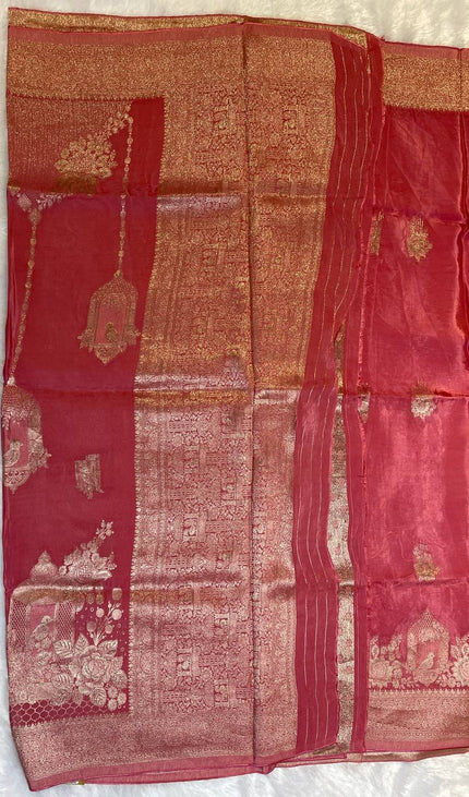 Peachcage design Crepe Silk Saree With Silver Zari Border|DS3