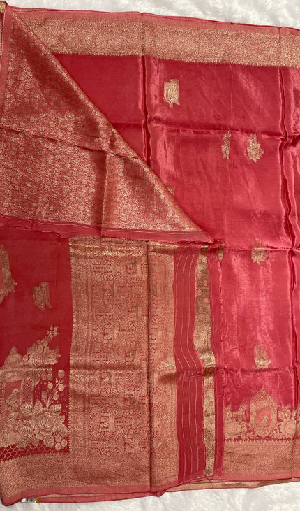 Peachcage design Crepe Silk Saree With Silver Zari Border|DS3