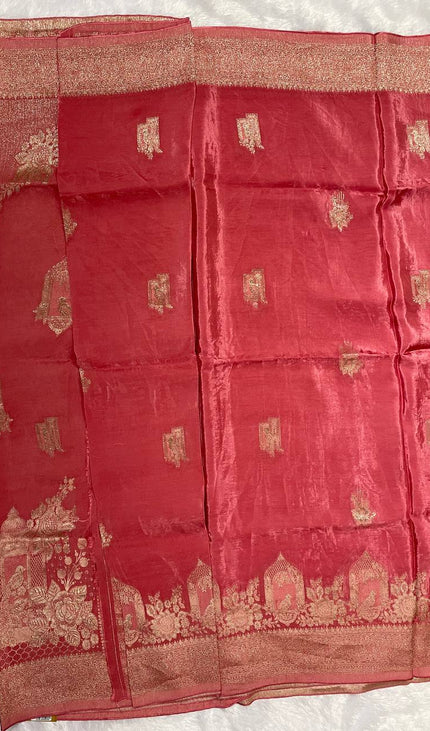 Peachcage design Crepe Silk Saree With Silver Zari Border|DS3